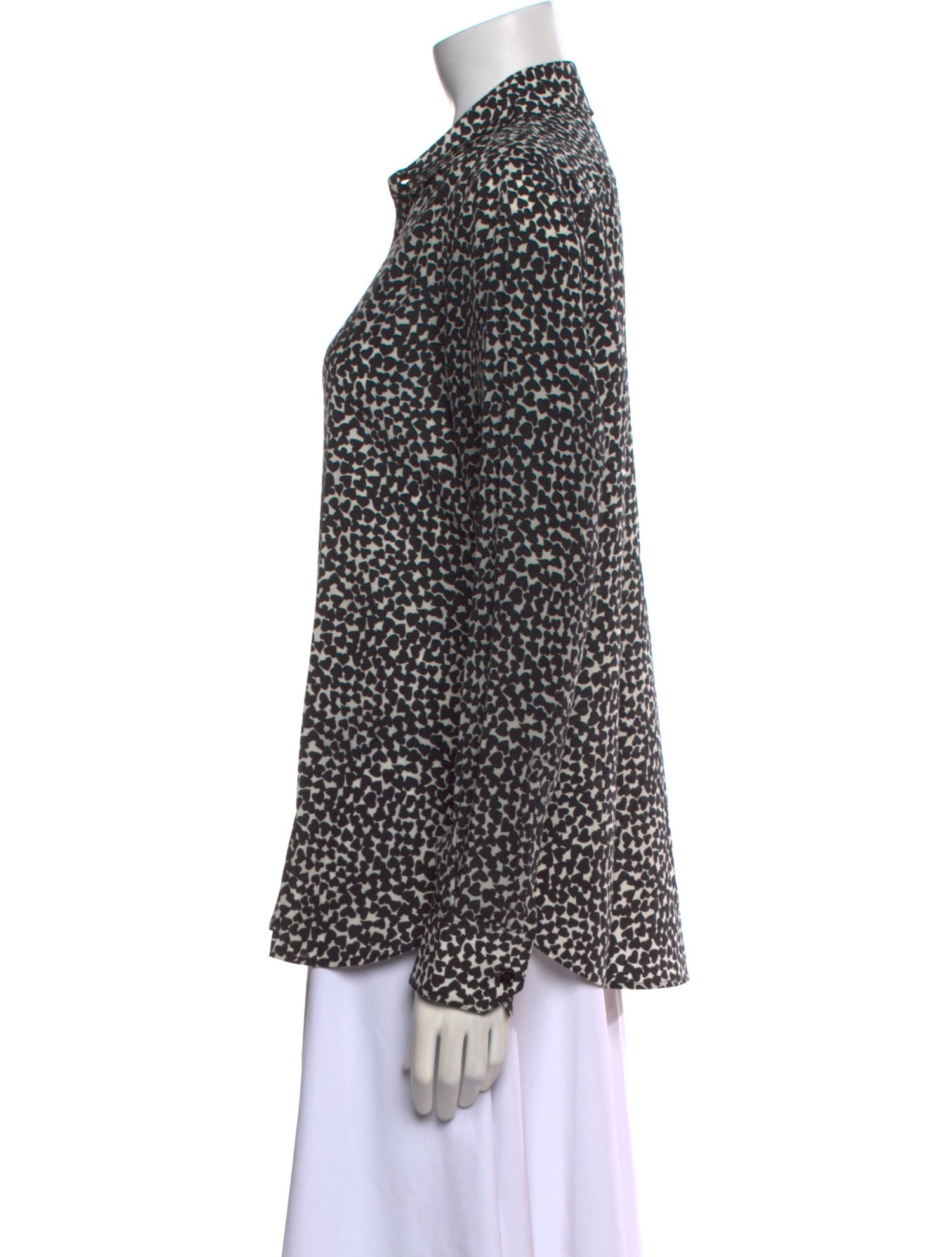 Saint Laurent Silk Printed Button-Up Top